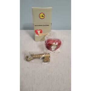 Vintage Key To Your Heart Salt & Pepper Shakers NIB– Missing One Rubber Plug